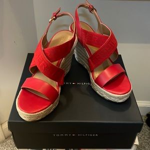 Red platform Tommy Hilfiger shoes